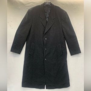 Pierre Cardin Mens Wool and Cashmere Peacoat 48L Charcoal Grey VINTAGE